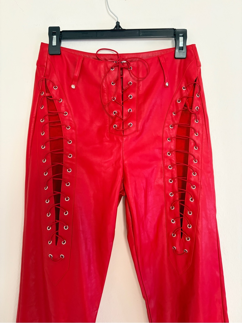 I.AM.GIA Red Faux Leather Straight-Leg Xenia Pants - Picture 5 of 10
